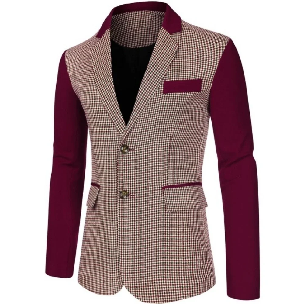 Lars Amadeus Men's Plaid Pattern Button Down Slim Fit Casual Jacket Blazer new
